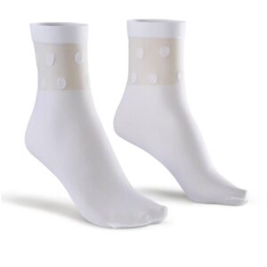 Sosete fine fir nylon argint, Alb buline