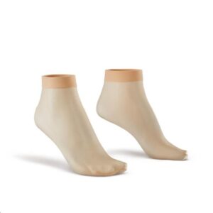 Sosete fine fir nylon argint, Bej