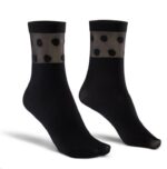 Sosete fine fir nylon argint, Negru buline Sosete fine fir nylon argint, Negru buline