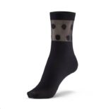 Sosete fine fir nylon argint, Negru buline Sosete fine fir nylon argint, Negru buline