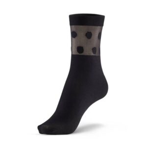 Sosete fine fir nylon argint, Negru buline