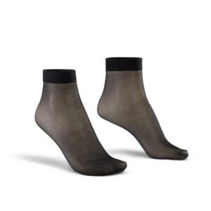 Sosete fine fir nylon argint, Negru