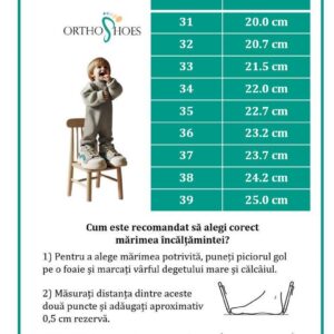 Pantofi Ortopedici Băieți, Supinator și Fixare Călcâi