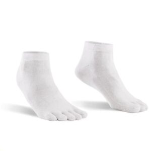 Sosete cu degete, fir de argint 10%, Alb
