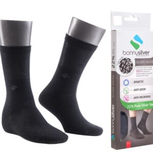Sosete lungi, fir de argint 22%, Negru