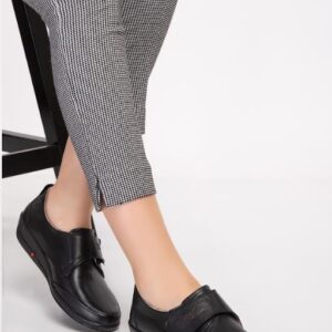 Pantofi Ortopedici Femei Negri – Calapod Lat pentru Diabet, Hallux Valgus și Monturi
